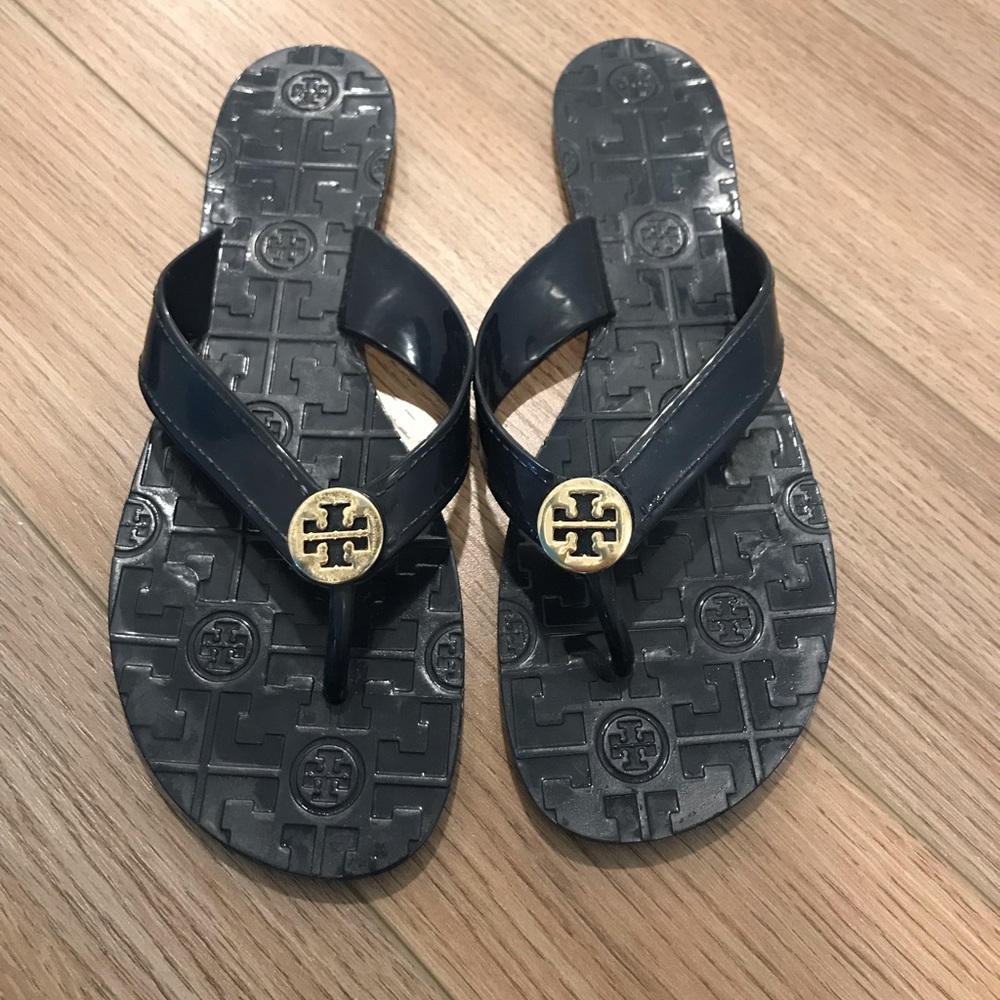Tory Burch Navy thong sandals flip flops 8